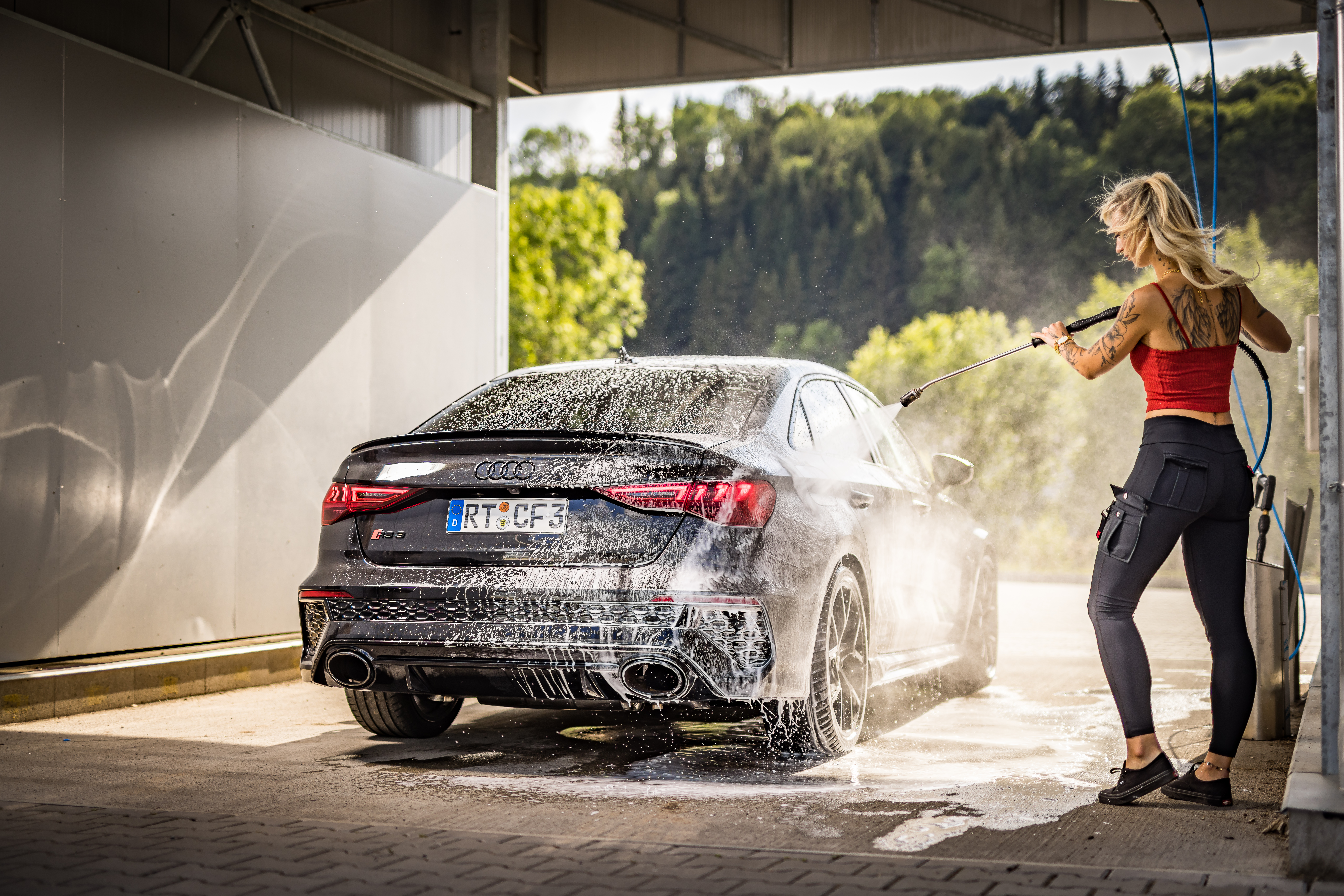 Audi RS3 8Y Limousine Halbanlage ab OPF mit 2 Abgasklappen - Ausgang in den originalen Endrohren Audi RS3 8Y Limousine Halbanlage ab OPF mit 2 Abgasklappen - Ausgang in den originalen Endrohren